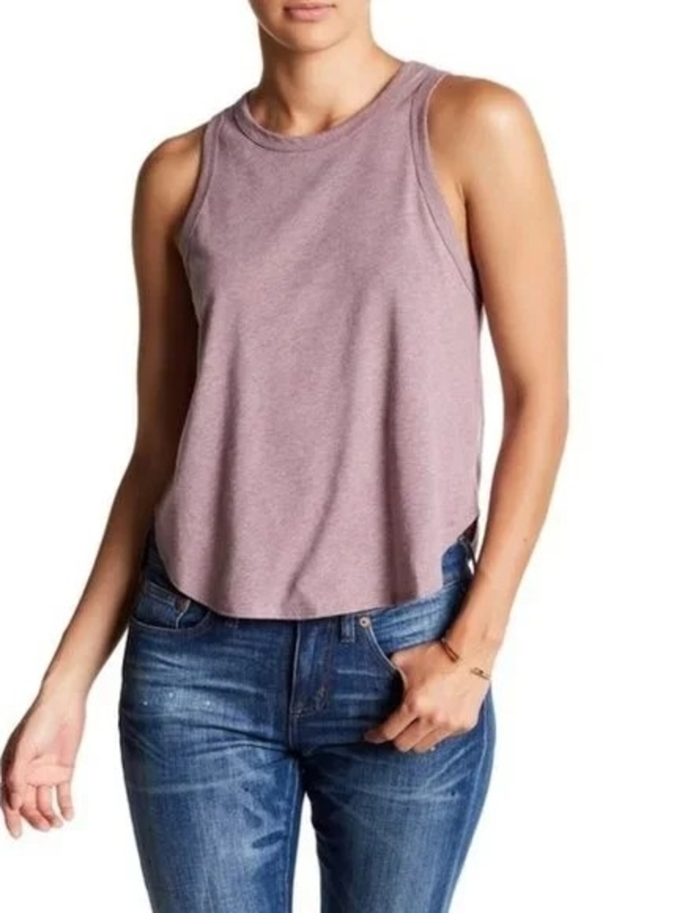 Melrose and Market Dusty Mauve Ribbed Tank